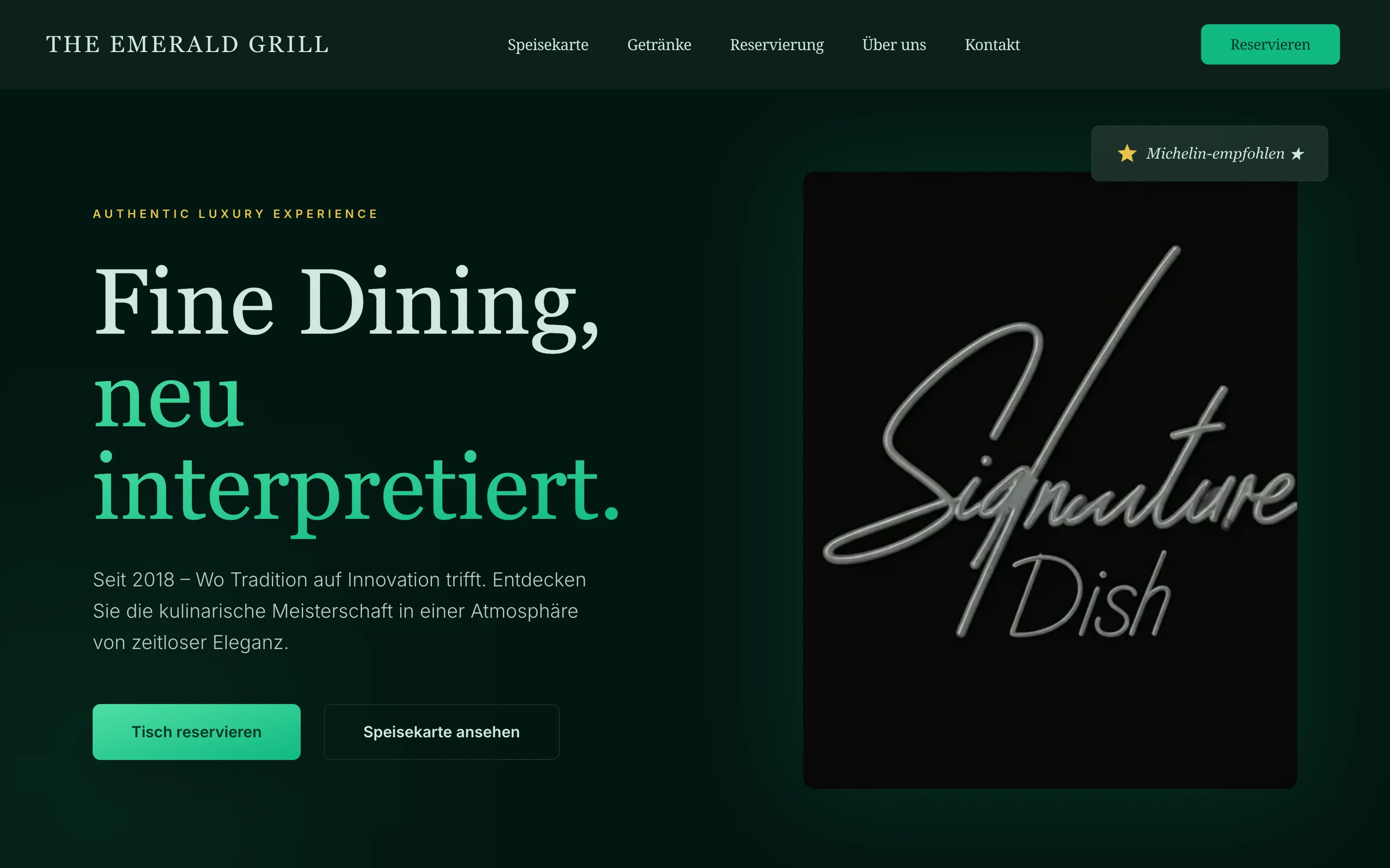 The Emerald Grill – Fine Dining Restaurant